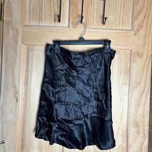 H&M Black Satin Mini Skirt